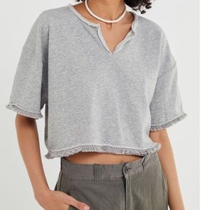 UO cropped sweatshirt with fringe